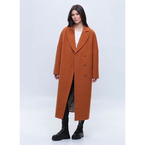 женское длинные пальто каляев, оранжевое