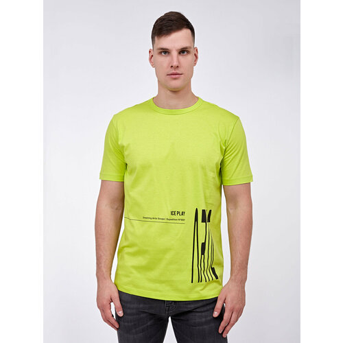мужская футболка с принтом ice play, зеленая