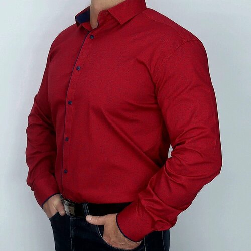 мужская рубашка с длинным рукавом bossado, красная