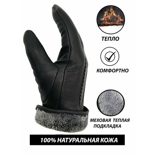 мужские кожаные перчатки jinsoon, черные
