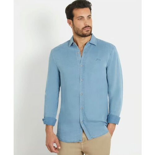 мужская рубашка guess, синяя