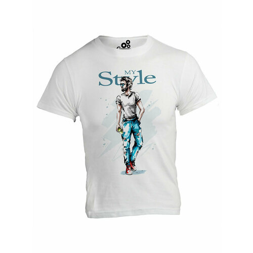мужская футболка с принтом galaktika, белая