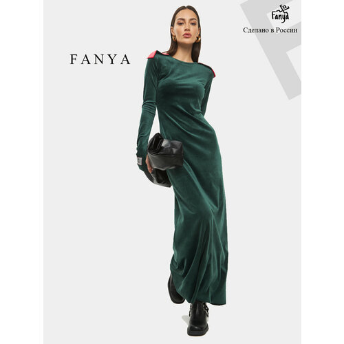 женское платье макси fanya, зеленое