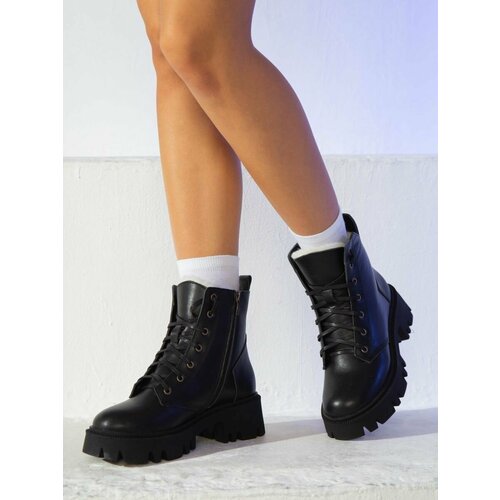 женские ботинки на платформе альфа мануфактура, черные