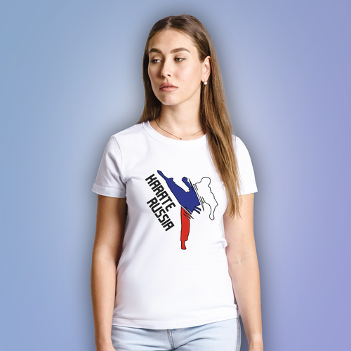 женская футболка с принтом aika "яркость и стиль в спорте", белая