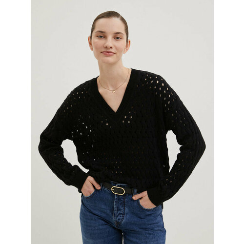 женский свитер с v-образным вырезом finn flare, черный