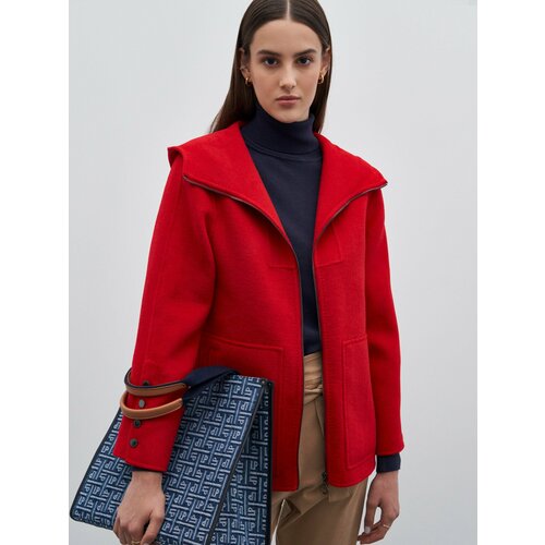 женское пальто с капюшоном lion of porches, красное