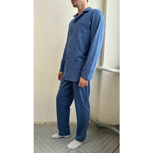 мужская пижама глория трикотаж, синяя