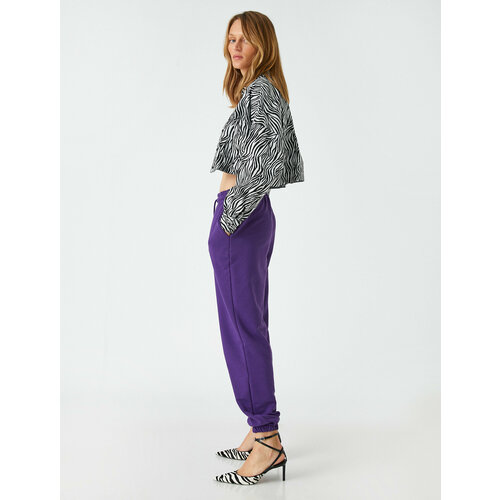 женские повседневные брюки koton, фиолетовые