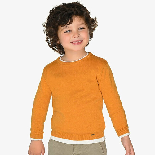 свитер с круглым вырезом mayoral для мальчика, оранжевый