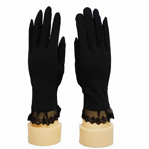 женские кружевные перчатки kamukamu, черные