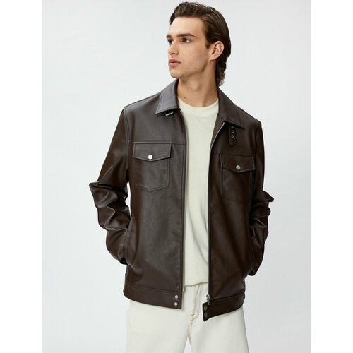мужская куртка koton, коричневая