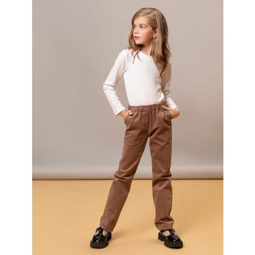 классические брюки ole!twice для девочки, коричневые