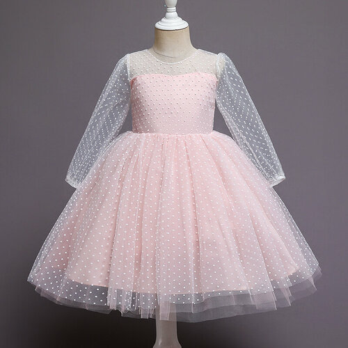 платье в горошек без бренда для девочки, розовое
