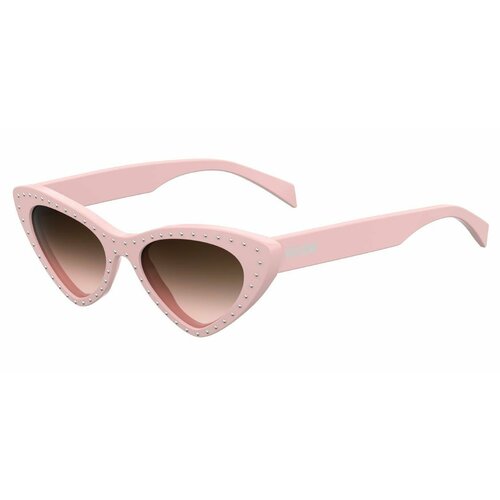 женские солнцезащитные очки кошачьи глаза moschino, розовые