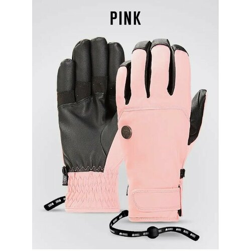 женские кожаные перчатки terror, розовые