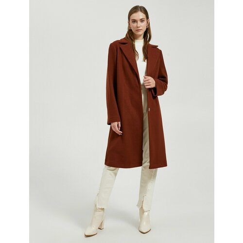 женское пальто koton, коричневое