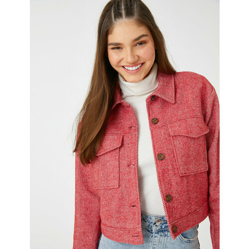 женская джинсовые куртка koton, красная