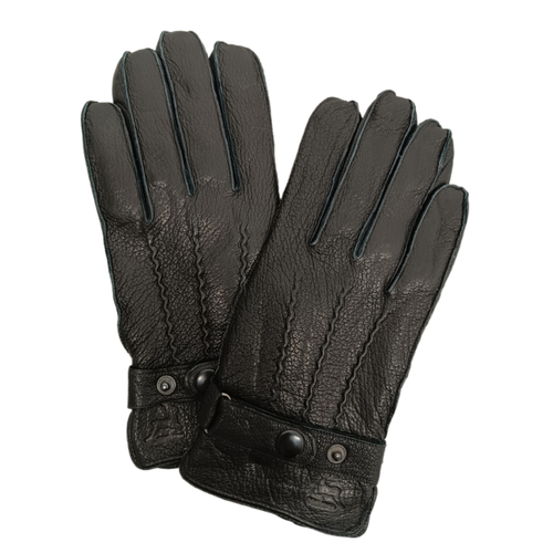 мужские кожаные перчатки batulus, черные