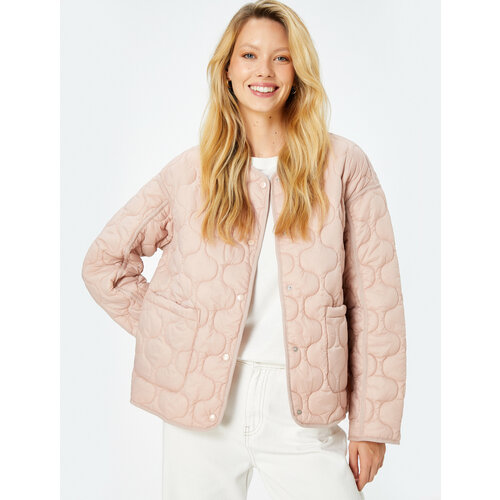 женская джинсовые куртка koton, розовая