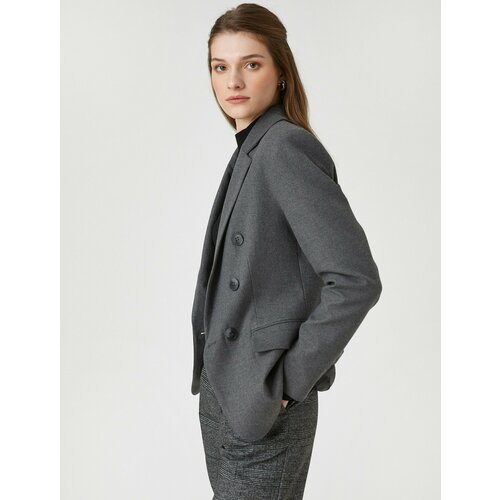 женский пиджак koton, серый