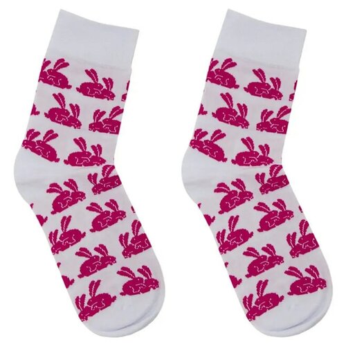 женские носки pink rabbit, белые