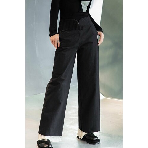 женские брюки с высокой посадкой iwant, черные