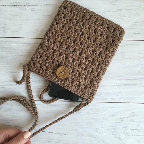 женская сумка через плечо knitting for you, коричневая