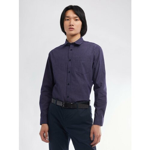 мужская рубашка в клетку zolla, фиолетовая