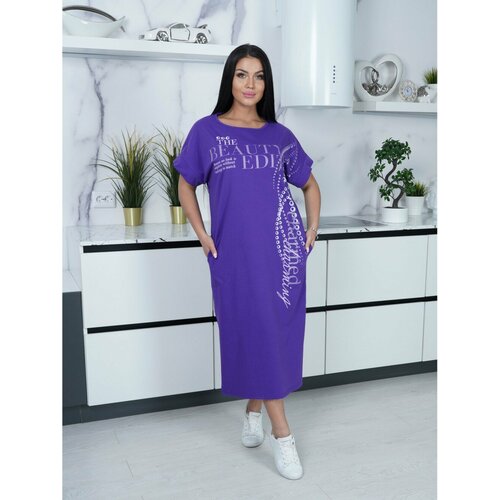 женское платье макси территория стрекоzz, фиолетовое