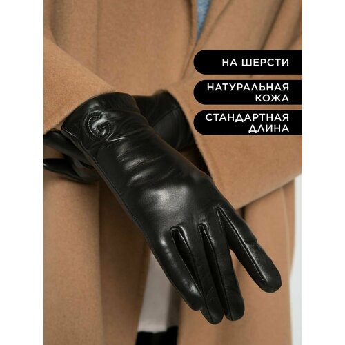 женские кожаные перчатки farella, черные