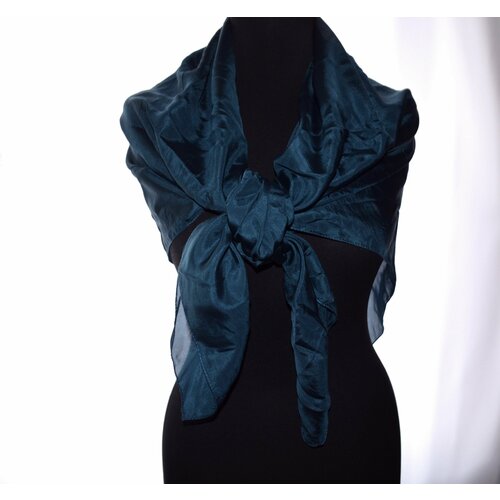 женский шелковые шарф летящий шёлк, синий