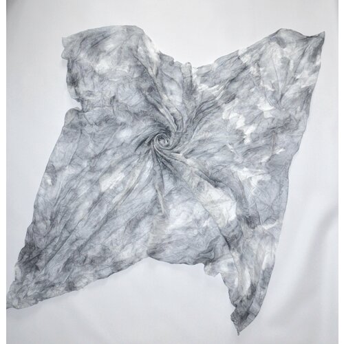 женский шелковые шарф летящий шёлк, серый