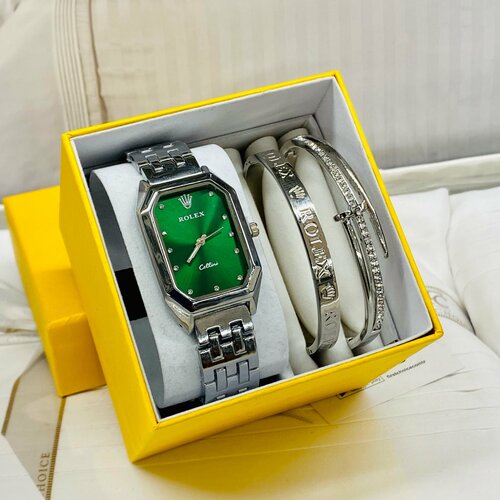 женские часы без бренда, зеленые
