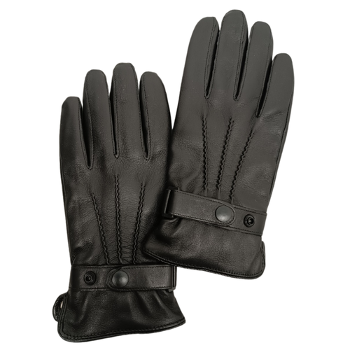 мужские кожаные перчатки elegante, черные