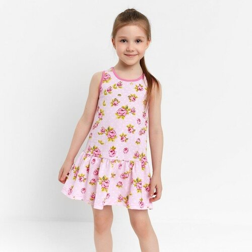 повседневные платье юниор текстиль для девочки, розовое