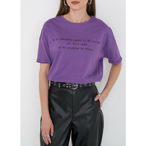 женская короткие футболка funday, фиолетовая