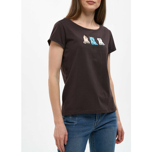 женская футболка с коротким рукавом funday, коричневая