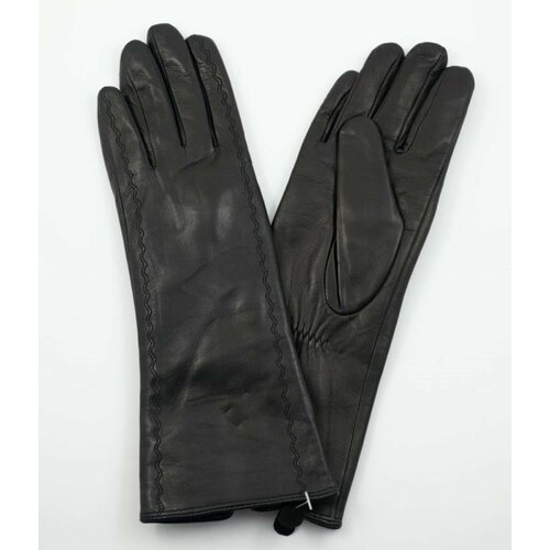 женские кожаные перчатки kasablanka, черные
