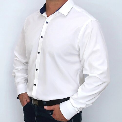 мужская рубашка с длинным рукавом fazzini, белая