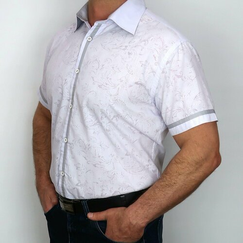 мужская рубашка с коротким рукавом davani, белая