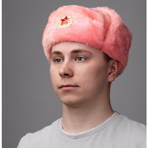 женская шапка ооо русские сувениры, розовая