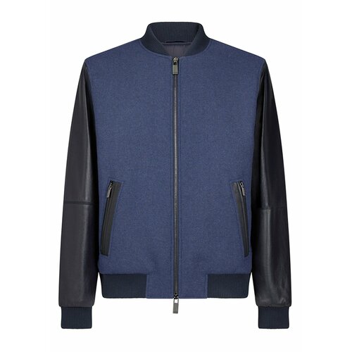 мужская кожаные куртка pal zileri, синяя