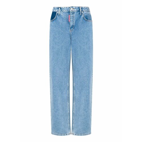 женские джинсы бойфренд moschino jeans, голубые