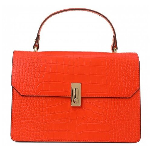 женская кожаные сумка diva’s bag, оранжевая