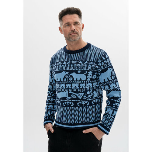 мужской шерстяные свитер великоросс, синий
