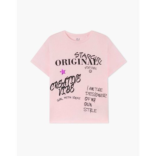 футболка gloria jeans для девочки, розовая