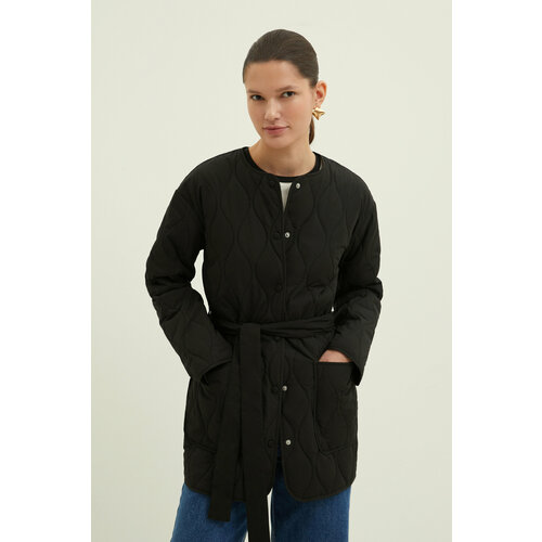 женская куртка стеганные finn flare, черная