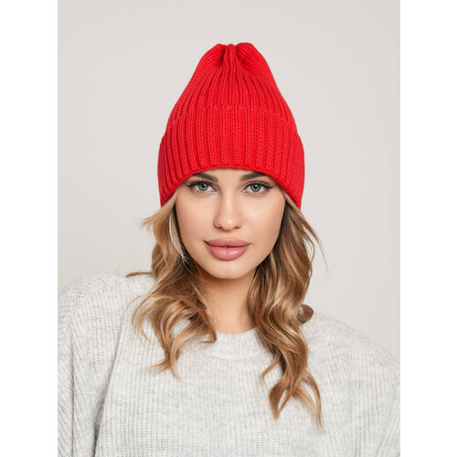 женская вязаные шапка без бренда, красная