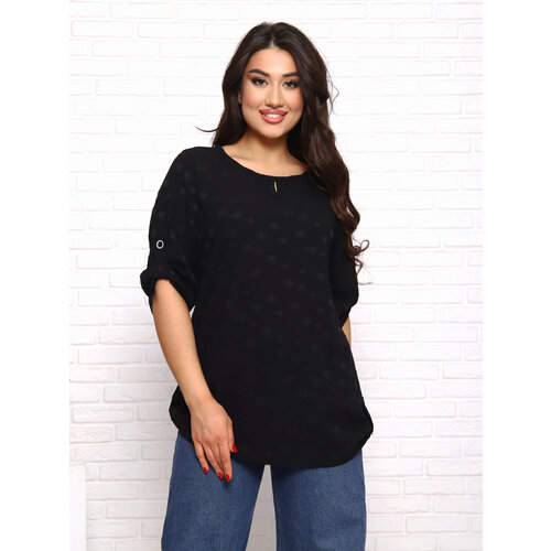 женская футболка удлиненные relax textile, черная